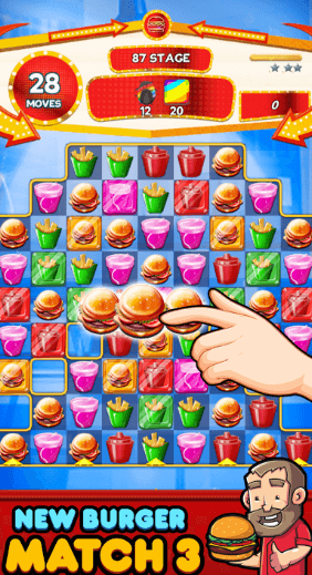 Burger Match 3 MOD APK (Unlimited Money) Android Download